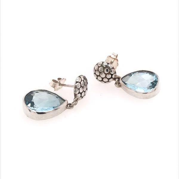 Silver Blue Topaz Earrings Image 2 Bluestone Jewelry Tahoe City, CA