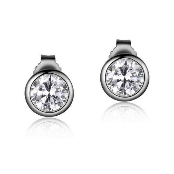 Silver w/ Rhodium Plating Earring w/ CZ's Bluestone Jewelry Tahoe City, CA