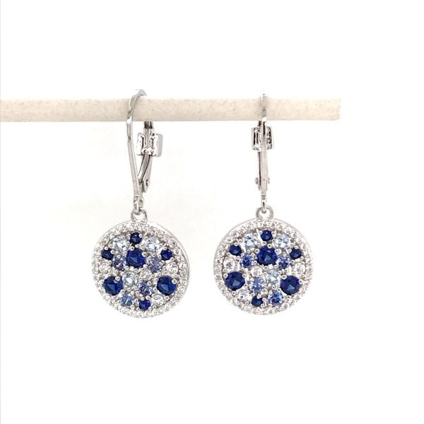 Silver w/ Rhodium Plating Earring w/ Created Tanzanites. Created Blue Spinels & CZ's Bluestone Jewelry Tahoe City, CA