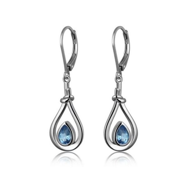 Silver w/ Rhodium Plating Earring w/ Swiss Blue Topaz Bluestone Jewelry Tahoe City, CA