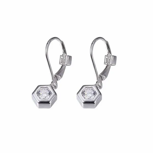 Silver w/ Rhodium Plating Earring w/ CZ's Bluestone Jewelry Tahoe City, CA