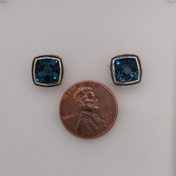 Sterling Silver London Blue Topaz Stud Earrings Image 2 Bluestone Jewelry Tahoe City, CA