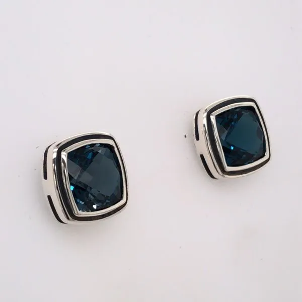 Sterling Silver London Blue Topaz Stud Earrings Bluestone Jewelry Tahoe City, CA