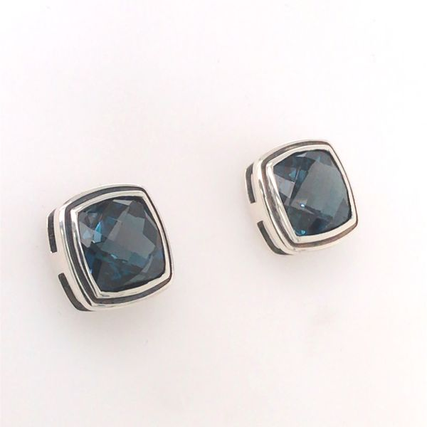 Sterling Silver London Blue Topaz Stud Earrings Image 3 Bluestone Jewelry Tahoe City, CA