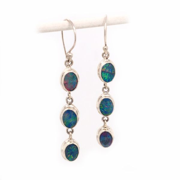 Sterling Silver Australian Opals Wire Earrings 001-210-05038 | Bluestone | Tahoe CA