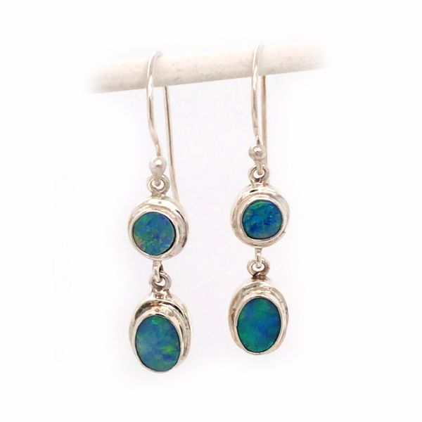 Sterling Silver Australian Opals Wire Earrings Bluestone Jewelry Tahoe City, CA