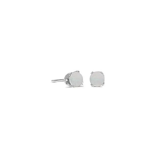 14 Karat White Gold 4mm Opal Stud Earrings Bluestone Jewelry Tahoe City, CA