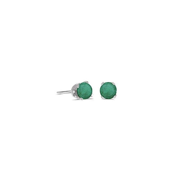 14 Karat White Gold 5mm Emerald Stud Earrings Bluestone Jewelry Tahoe City, CA