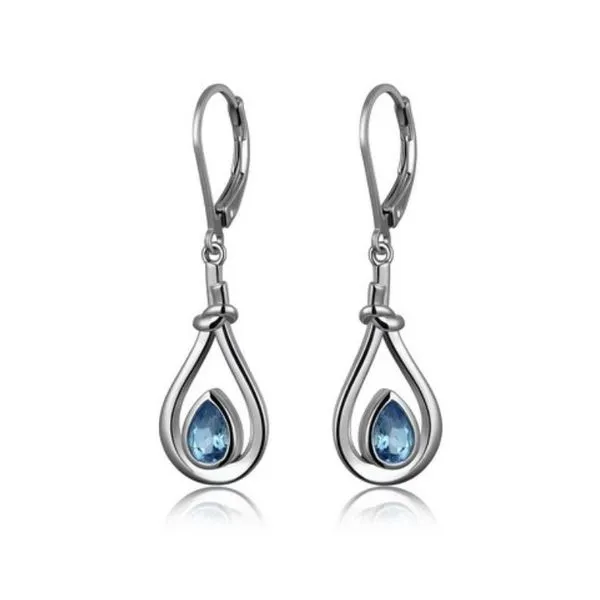 Silver w/ Rhodium Plating Earring w/ Swiss Blue Topaz Bluestone Jewelry Tahoe City, CA