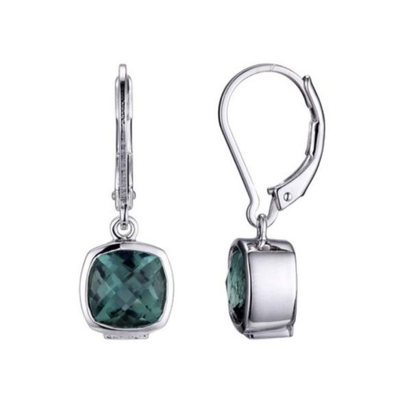 Silver w/ Rhodium Plating Earring w/ Green Quartz Bluestone Jewelry Tahoe City, CA