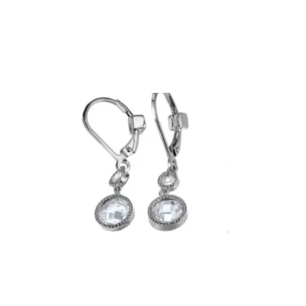 Silver with Rhodium Plated Earrings with 4 CZ's Bluestone Jewelry Tahoe City, CA
