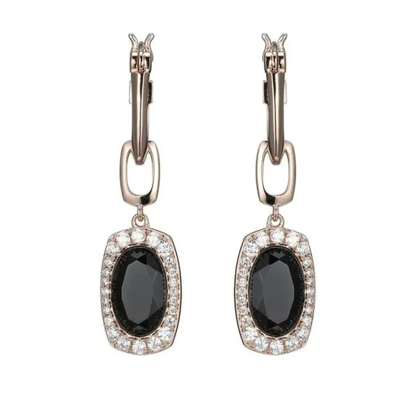 Silver w/ Sterling Silver with 14 Karat Rose Gold Vermeil Earrings w/ Black Agate  and CZ's Bluestone Jewelry Tahoe City, CA