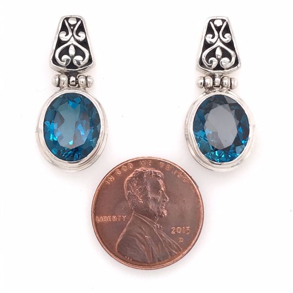 Sterling Silver London Blue Topaz Earrings Image 3 Bluestone Jewelry Tahoe City, CA