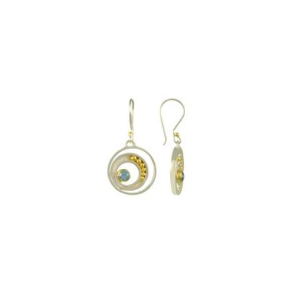 Silver & Gold Earrings with Topaz Image 3 Bluestone Jewelry Tahoe City, CA