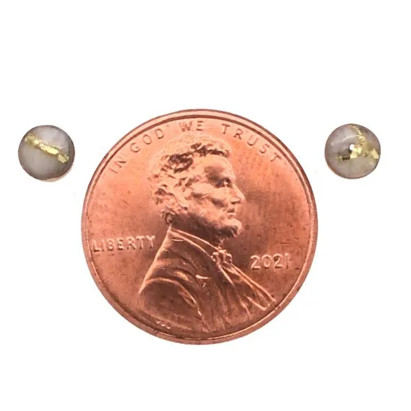 14K Yellow Gold Stud Earrings with Gold Quartz  (4mm round) Image 3 Bluestone Jewelry Tahoe City, CA