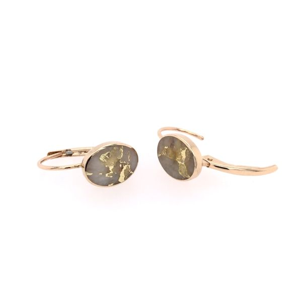 14K Yellow Gold Lever Back Earrings with Gold Quartz (8x6mm oval) Image 2 Bluestone Jewelry Tahoe City, CA
