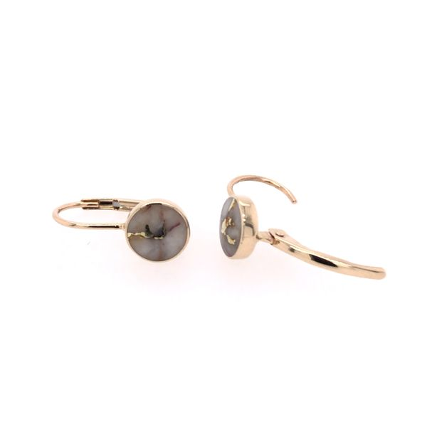 14K Yellow Gold Lever Back Earrings with Gold Quartz (6mm round) Image 3 Bluestone Jewelry Tahoe City, CA