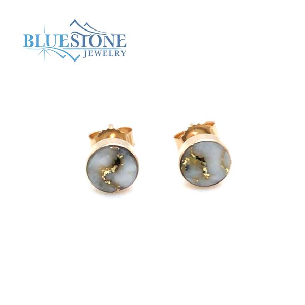 14 Karat Yellow Gold 5mm Gold Quartz Stud Earrings Image 2 Bluestone Jewelry Tahoe City, CA