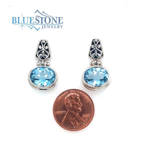 Silver Blue Topaz Earrings Image 3 Bluestone Jewelry Tahoe City, CA