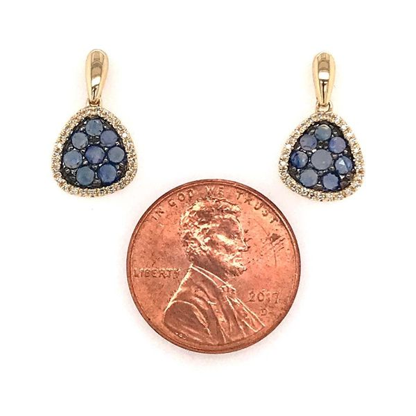 14 Karat Yellow Gold Earrings with Sapphires and Diamonds Image 2 Bluestone Jewelry Tahoe City, CA