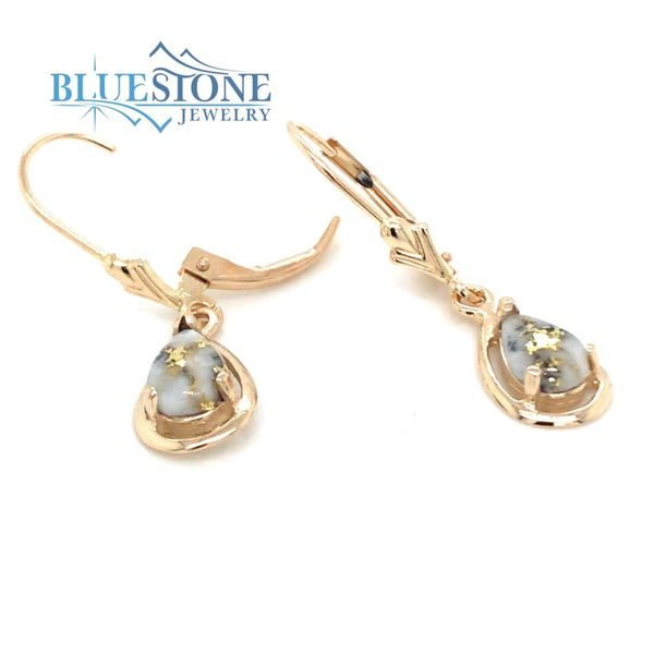 14K Yellow Gold Lever Back Earrings with Gold Quartz (7x5mm pear) Image 2 Bluestone Jewelry Tahoe City, CA