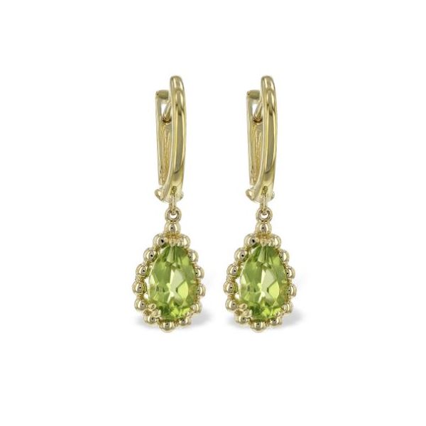 14 Karat Yellow Gold Earrings with Peridot Gemstones Bluestone Jewelry Tahoe City, CA