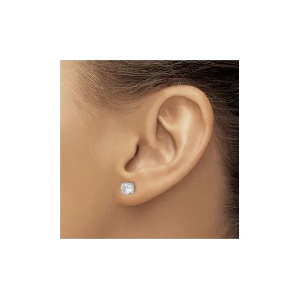 Sterling Silver Stud Earrings with CZ's Image 2 Bluestone Jewelry Tahoe City, CA