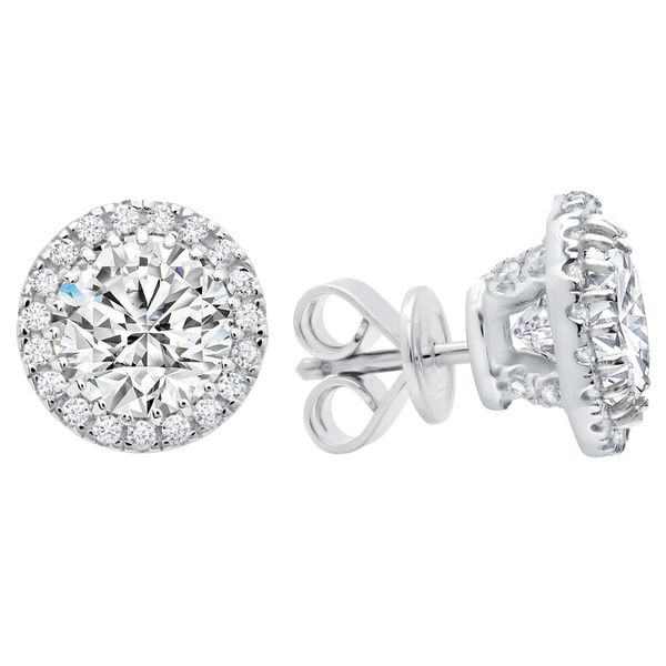 Sterling Silver with Platinum plating Stud Earrings with CZs Bluestone Jewelry Tahoe City, CA