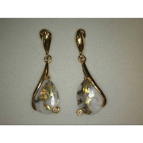 Gold Quartz and Diamond Earrings Bluestone Jewelry Tahoe City, CA