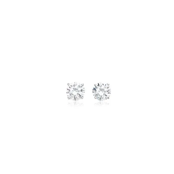 Silver with Platinum Plating 6.5mm CZ Earrings Bluestone Jewelry Tahoe City, CA