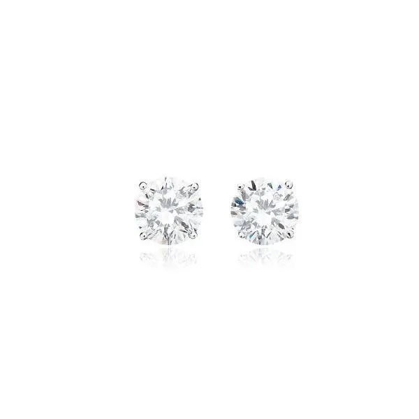 Silver with Platinum Plating 5.8mm CZ Earrings Bluestone Jewelry Tahoe City, CA