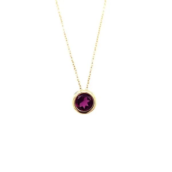 14 Karat Yellow Gold Slide Pendant with One Round Created Alexandrite Bluestone Jewelry Tahoe City, CA