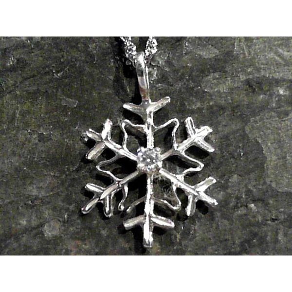 Sterling Silver Snowflake Pendant with CZ Bluestone Jewelry Tahoe City, CA