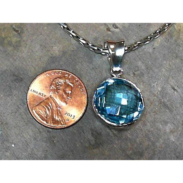 Small Silver Pendant with Briolette Topaz and Chain Image 2 Bluestone Jewelry Tahoe City, CA