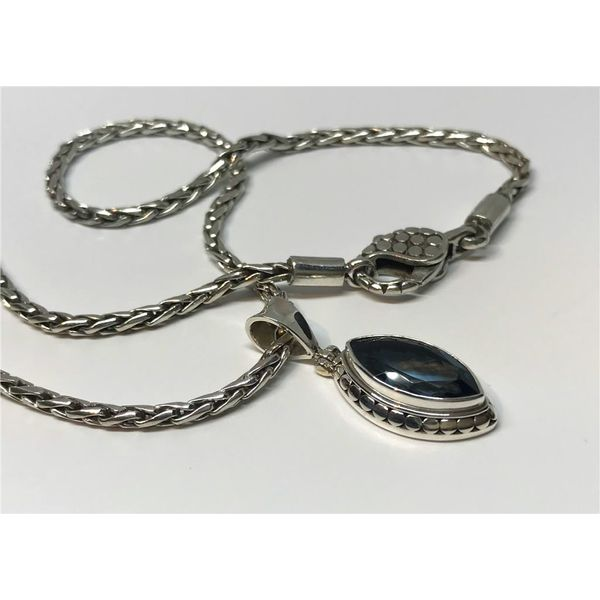 Sterling Silver Blue Topaz Pendant on Chain Image 2 Bluestone Jewelry Tahoe City, CA