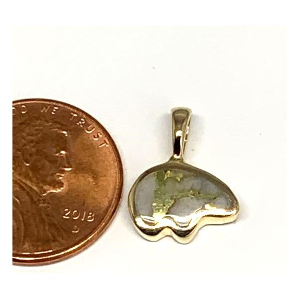 Small 14 Karat Yellow Gold Pendant with Bear shaped Gold Quartz Image 2 Bluestone Jewelry Tahoe City, CA