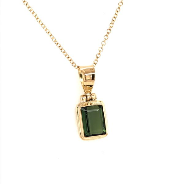 Gold Tourmaline Pendant with 18'' Chain Bluestone Jewelry Tahoe City, CA