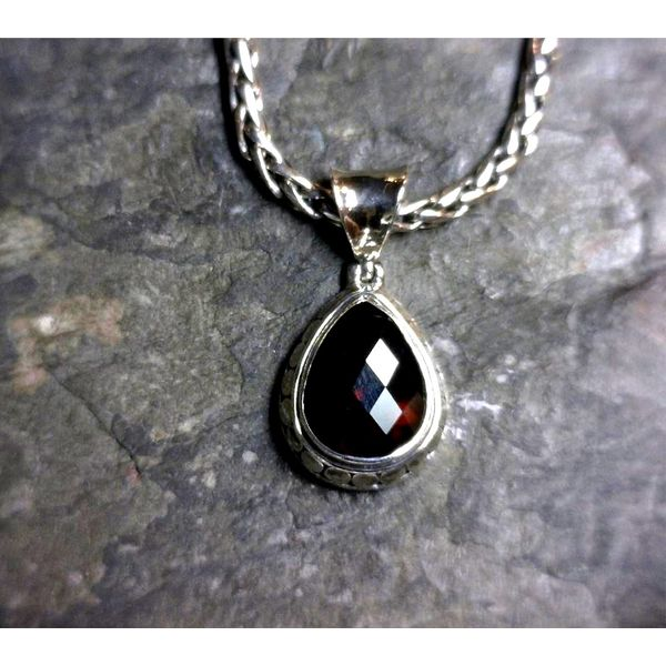 Sterling Silver Pendant with Garnet and Chain Bluestone Jewelry Tahoe City, CA