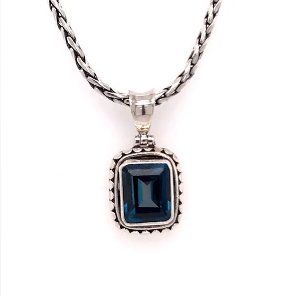 Silver Pendant w/London Blue Topaz gemstone Bluestone Jewelry Tahoe City, CA