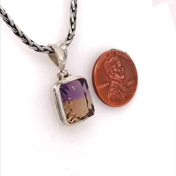 Silver Pendant w/ a Starburst Rectangle Cut Ametrine Image 2 Bluestone Jewelry Tahoe City, CA