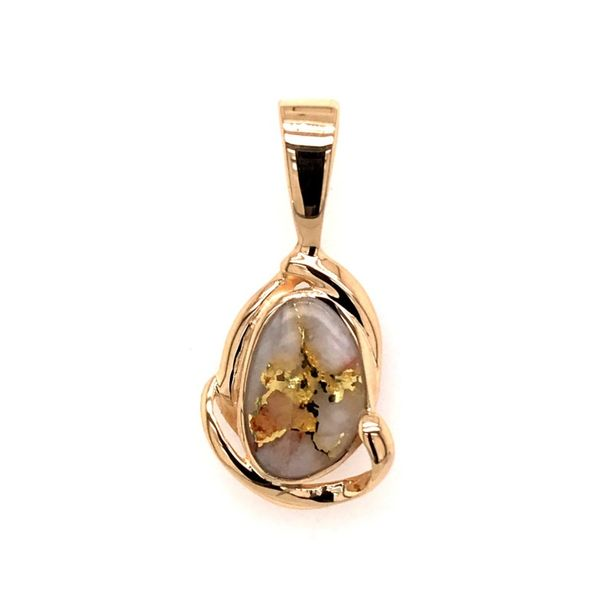 14 Karat Yellow Gold Pendant with Gold Quartz Bluestone Jewelry Tahoe City, CA