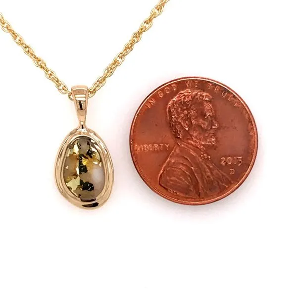 14 Karat Yellow Gold Pendant with Gold Quartz Image 3 Bluestone Jewelry Tahoe City, CA