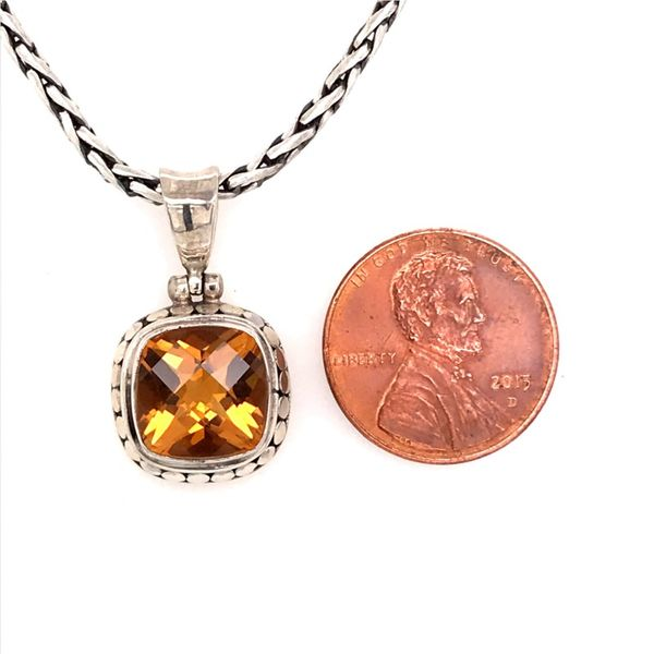 Small Sterling Silver Citrine Pendant on Chain Image 3 Bluestone Jewelry Tahoe City, CA