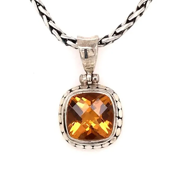 Small Sterling Silver Citrine Pendant on Chain Bluestone Jewelry Tahoe City, CA