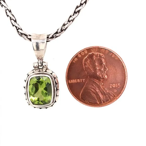 Small Sterling Silver Peridot Pendant with Chain Image 3 Bluestone Jewelry Tahoe City, CA