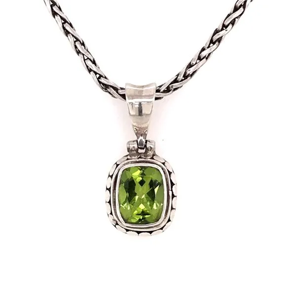 Small Sterling Silver Peridot Pendant with Chain Bluestone Jewelry Tahoe City, CA