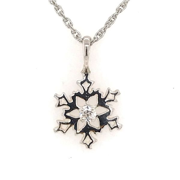 Sterling Silver Snowflake Pendant with Cubic Zirconium Bluestone Jewelry Tahoe City, CA