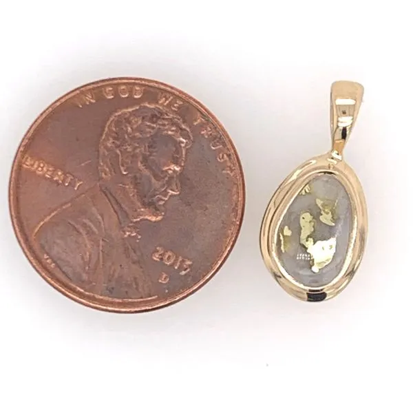 14 Karat Yellow Gold Pendant with Gold Quartz Image 3 Bluestone Jewelry Tahoe City, CA