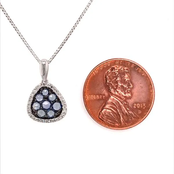 14 Karat White Gold Light Blue Sapphire and Diamond Pendant Image 3 Bluestone Jewelry Tahoe City, CA