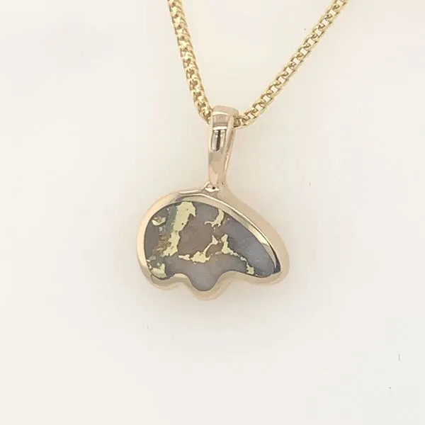 Small 14kt Yellow Gold Bear Pendant with Gold Quartz Bluestone Jewelry Tahoe City, CA